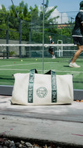 Society Duffle Bag - cream canvas with MEMBERS ONLY straps